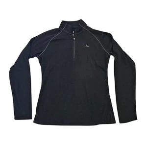 Paradox Merino Blend Base Layer Women Medium Black 1/4 Zip Outdoor Long Sleeve - Picture 1 of 7