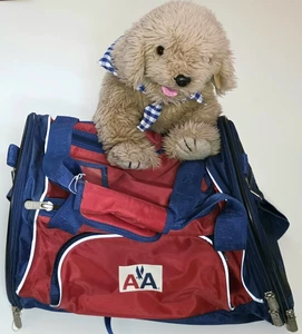American Airlines Medium Pet Carrier by Sherpa Red White Blue Logo NEW Vtg - Picture 1 of 24