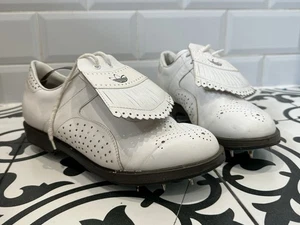 Vintage Adidas Proette Women's White Leather Golf Shoes UK Size 8.5 EU 42.5 - Picture 1 of 15