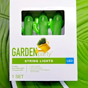 Garden Party Cactus String Lights LED Warm White Southwest Patio Dorm Deco NIB - Picture 1 of 5
