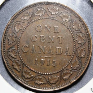 MONEDAS CANADIENSES 1915 CENTAVO GRANDE REY JORGE V - Imagen 1 de 2