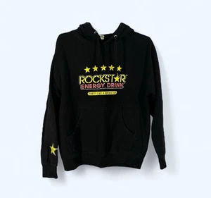 Y2K Rockstar Energy Drink Hoodie Sweatshirt Pullover Black Mens Size Medium - Picture 1 of 8