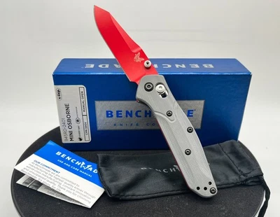 Benchmade 945RD-2401 Mini Osborne CPM-S90V Red Blade Limited Gray G10 AXIS - Image 1 of 4