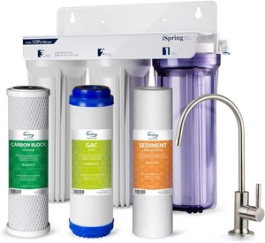 iSpring US31, filtración de 3 etapas para agua potable grifo de níquel cepillado - Imagen 1 de 5