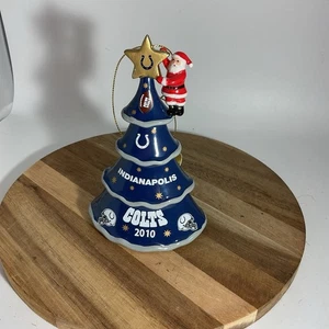 Danbury Mint 2010 Indianapolis Colts Ceramic Mini Christmas Tree Ornament 5” (BB - Picture 1 of 7
