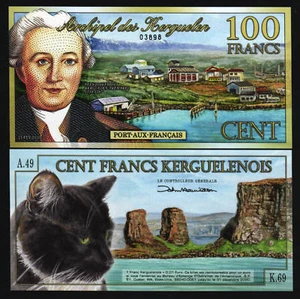 KERGUELEN 100 FRANCS Error W/o Strip 13-2-2010 1st.Type CAT ROCK UNC New POLYMER - Picture 1 of 1
