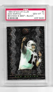 1994 STADIUM CLUB BOWMAN'S BEST FOOTBALL #4 HOF DAN MARINO PSA 10 BLACK DOLPHINS - Picture 1 of 5