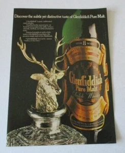 Glenfiddich Pure Malt Scotch Whisky 1977 Advert Discover the distinctive Taste - Picture 1 of 1
