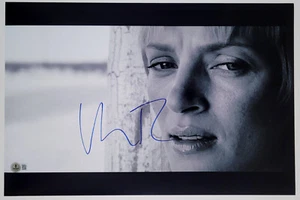 UMA THURMAN Signed 12x18 Kill Bill Volume 2 The Bride Up Close B&W Photo BAS - Picture 1 of 3