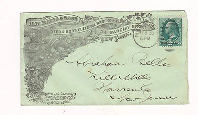 1880'S SEED DEALER NYC ELABORATE ILLUSTRATED COVER B. K. BLISS & SONS - Image 1 of 2