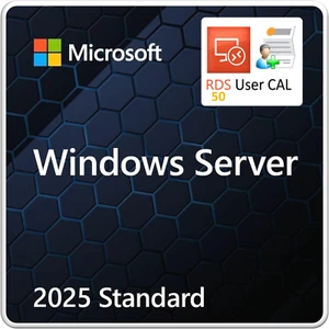 Microsoft Windows Server 2025 Standard Edition - Retail License with 50 RDS CALs - Picture 1 of 1
