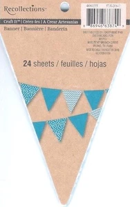 Neu Erinnerungen Banner Papier Block 24 doppelseitig gemustert blau Zum Selbermachen kostenloser Versand - Bild 1 von 1