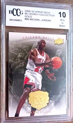 2009-10 MICHAEL JORDAN UPPER DECK LEGACY GOLD EDITION BCCG 10 HOF CHICAGO BULLS - Image 1 of 2