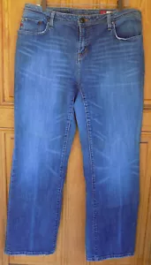 Seven 7 Damengröße 16 Distressed mittelhoher Bund Bootcut blaue Jeans - Bild 1 von 4
