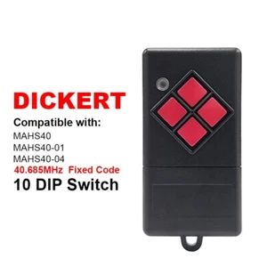 Transmisor de mano de repuesto para Dickert MAHS40-01 - 1 canal - 40,685 MHz - 10 Dip Switch - Imagen 1 de 12