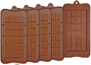 5er Pack Silikon Break Apart Schokoladenformen - Süßigkeiten Protein und Engery Bar Silic - Bild 1 von 12