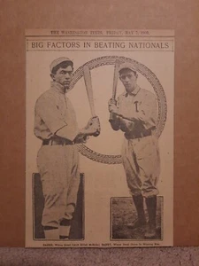 1909 Home Run Baker & Jack Barry Baseball Philadelphia Athletics Newspaper Photo - Picture 1 of 12