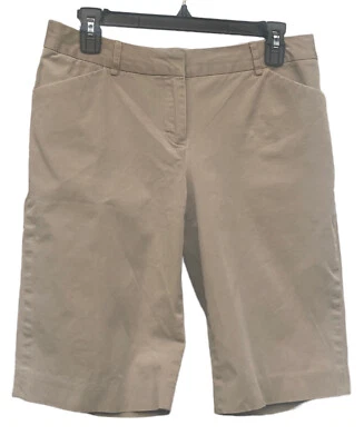 Body by Victoria Secret Chino Shorts Womens Size 8 Stretch Khaki Flat Front Tan - Image 1 of 4