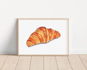 Acquerello croissant cornetto dipinto a mano opera originale - Foto 1 di 6