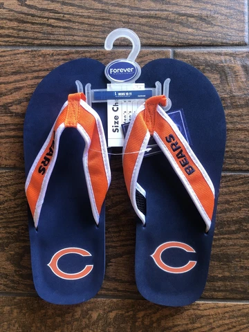 Chicago Bears NFL  Big Logo Flip Flops Sandals Slippers Large Size 10-11 Cover