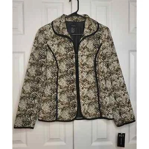 R.Q.T. Quilted Animal Print Full Zip Lightweight Jacket- Small - Picture 1 of 3