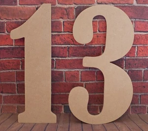 Wooden numbers-10cm to 60 cm-MDF-Hand made-Ready to Decorate-Birthday-Bernard - Picture 1 of 5