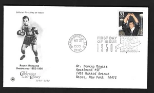50er Jahre Rocky Marciano unbesiegt 1999 Ersttagsbrief Umschlag - Bild 1 von 1