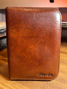 RARE ~ rhino-skin™ Palm PDA Organizer Zippered Brown Leather Case Smoke-Free EUC - Picture 1 of 10