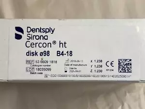 Dentsply Sirona Cercon ht 98 B4-18 (2025) Dental Zirconia Blank/Disc/Puck - NEW - Picture 1 of 2