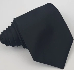 Stacy Adams Polyester Tie Black Solid Men Necktie 58 x 3.3/8 - Picture 1 of 5