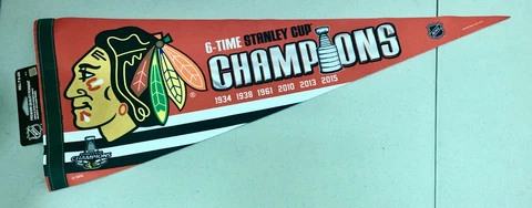 2015 Chicago Blackhawks Stanley Cup Champs Premium 12"x30" NHL Team Logo Pennant Cover