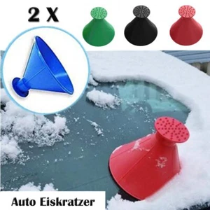 2 Stück Auto Eiskratzer Rund Windschutzscheibe 360 Grad Autoscheiben Eisschaber - Bild 1 von 13