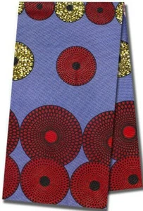 High Quality African Cotton Fabric Ankara Wax Fabric Beautiful Colour 6 Yards - Picture 1 of 3