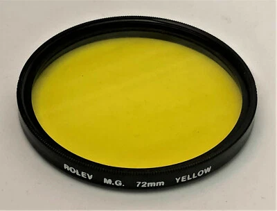 rare ROLEV 72mm YELLOW COLOR CONVERSION LENS FILTER w/Lens Case - Image 1 of 3