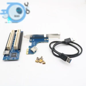 2.6 FT PCI-E Express X1 to Dual PCI Riser Extend Adapter Card With USB 3.0 Cable - Picture 1 of 2