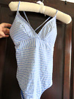 Women’s Vineyard Vines Blue Striped  And Pink One Piece Bathing Suit Size Sm EUC