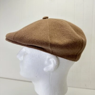 Gorra de lana vintage KANGOL Newsboy marrón 8/4 Applejack 8 paneles talla 56 cm EE. UU. 7 Foto 1 de 4