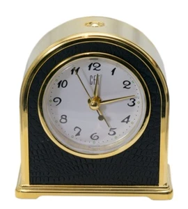CFT :BRUSHED GOLD METAL CASE ELEGANT STYLE BEDSIDE ALARM CLOCK, MADE IN TIWAN - Picture 1 of 4