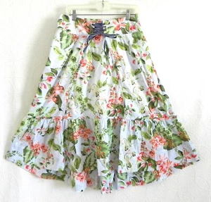 Tommy Hilfiger Hi-Low/Large Ruffle Hem Skirt Floral Cotton Pockets Lined Size 6 - Picture 1 of 10