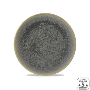 6x Round Coupe Plate 162mm Evo Granite Grey Dudson Crockery Porcelain Restaurant - Picture 1 of 1