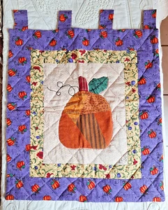 Edredón pequeño hecho a mano decoración de pared calabaza de otoño - Imagen 1 de 3