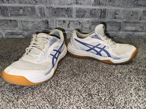 Asics Upcourt 5 [1072A088] Women Volleyball Shoes White/Blue Size 7 - Picture 1 of 8