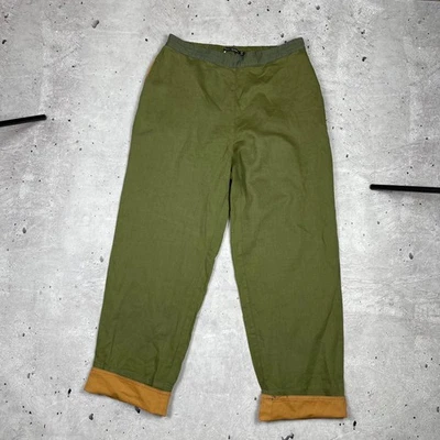 Raro PANTALÓN GUDRUN SJODEN VERDE OLIVA PANA PIERNA ANCHA-L Foto 1 de 4