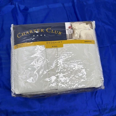 Charter Club Home Serafina King 15" Falda Falda Falda Caída 100% Algodón ¡Rara! Foto 1 de 4