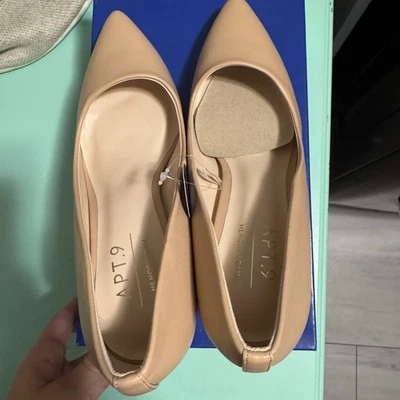 APT.9 Women’s Beige Pointed Toe Pumps Heels Size 7.5 Tinsleyy Memory Foam New - Image 1 of 4