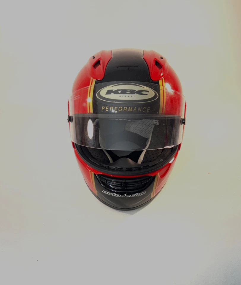 KBC Motorcycle Helmet Moto Design Full Face Size M Red/Black Street Style - Image 1 of 4