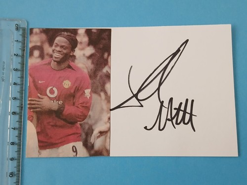 Photo 12x8 Signée Louis Saha - Manchester United - Autographe Avec Certificat D'authenticité