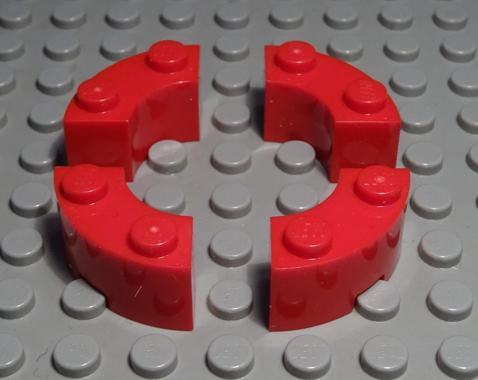 Lego Stein 1x2 rund Rot 4 Stück - Bild 1 von 1