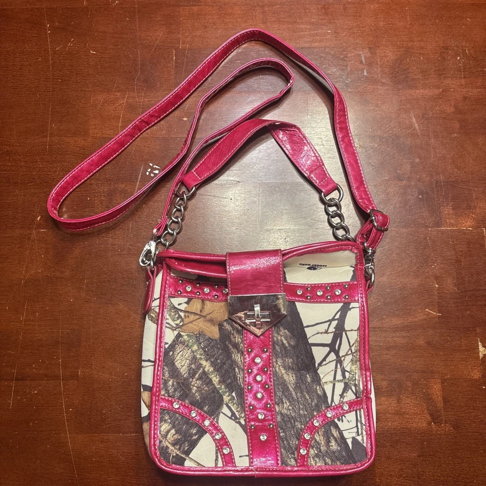 Bolso de mano cruzado camuflaje roble musgo patrón camuflaje estrás Foto 1 de 4