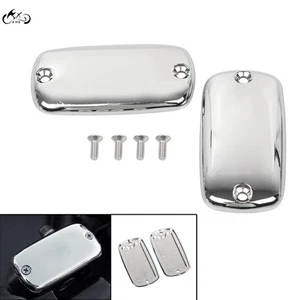 Chrome Front Master Cylinder Lids Caps For Honda Goldwing GL1500 GL1800 VTX1800 - Foto 1 di 14